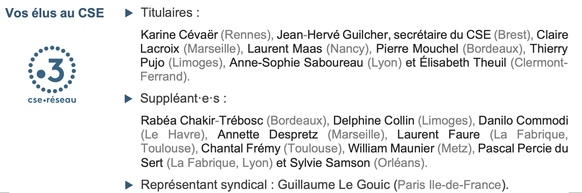 elus cse f3 juillet 2025